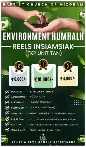 R&D Department in “ENVIRONMENT HUMHALH” Reels insiam siakna buatsaih a ni dawn
